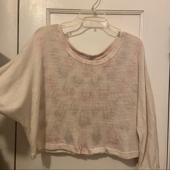 Delia’s - Cream/White Shimmer Print Sweater - Picture 1 of 3